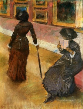 Mary Cassatt en el Louvre Edgar Degas Pinturas al óleo